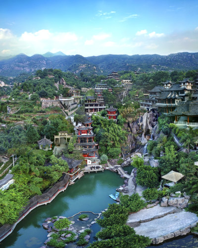 俯瞰五美景园