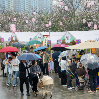 樱花雨中逛集市05