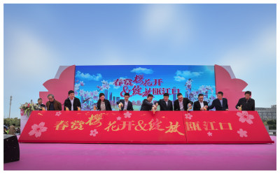 一：2019年4月13日，温州市瓯江口第二届樱花节在十里樱花园开幕。
