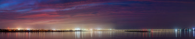 这组风光照片，是接片的形式，拍摄于瓯江口，日出前的场面