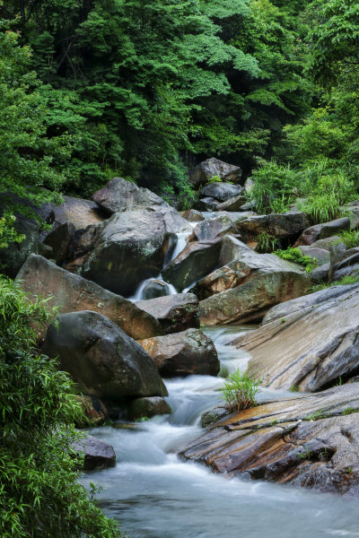 画面体现山沟的流水
