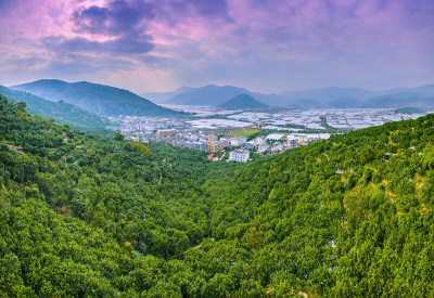 绿色农村苍南中魁村