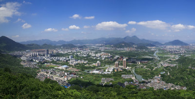 中午蓝天下的大学城
