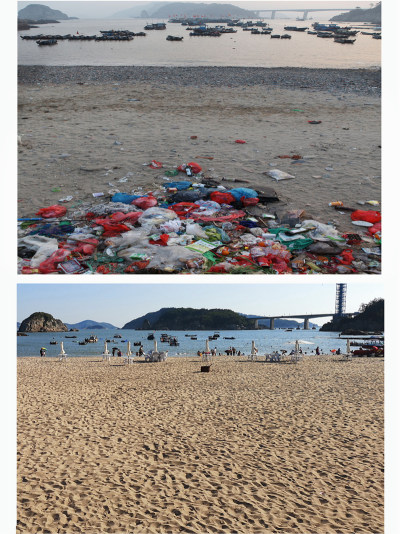 海滩整治后变化
