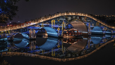 塘河夜画组照之3，拍摄时间：2021.3.5