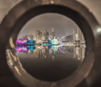 塘河夜画组照之2，拍摄时间：2021.2.16