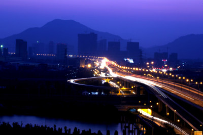 瓯海大道娄桥段夜景