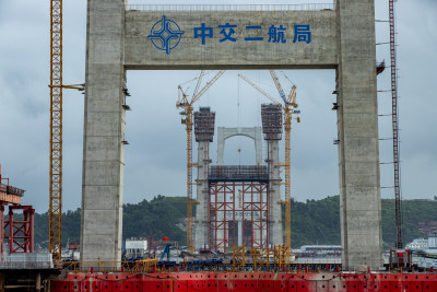 北口大桥建设忙 组照五