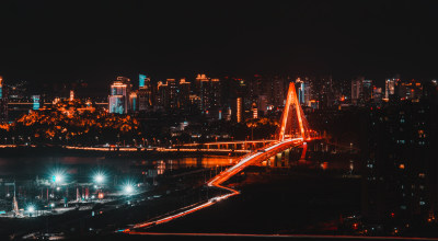 夜幕下的瓯北大桥