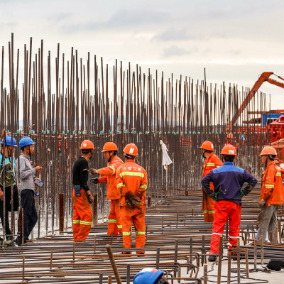 瓯江口新区北口大桥建设工地