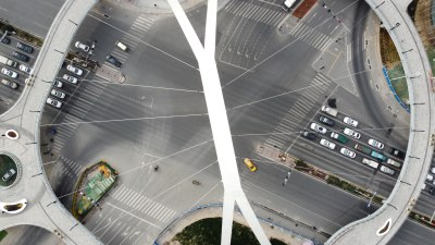 道路90度俯拍