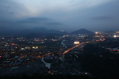 大罗山俯拍夜景