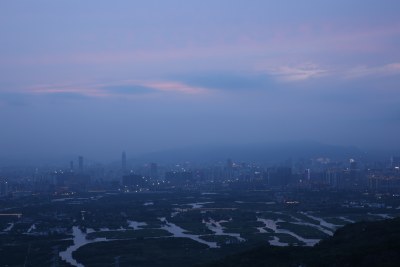 大罗山俯拍夜景-湿地公园