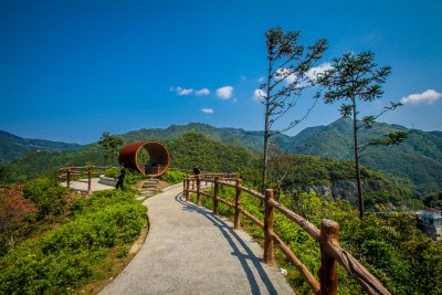 拍摄泽雅水库的边上人文景观打卡点