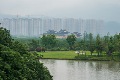 三垟湿地公园东边人文景观